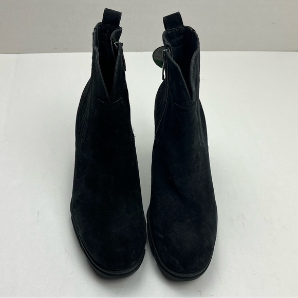 Paul Green Heeled Suede Black Booties Womens Size US 8.5‎ UK 6 Side Zipper NEW - Picture 2 of 11